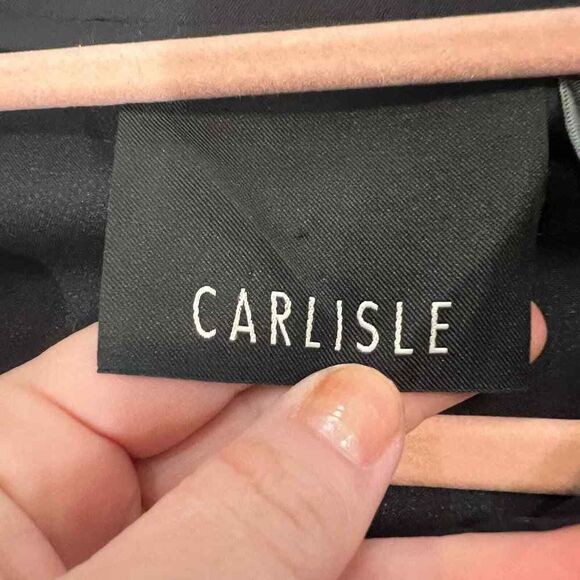 Carlisle black full zip collared fitted sweater moto jacket size 4 - Picture 8 of 12